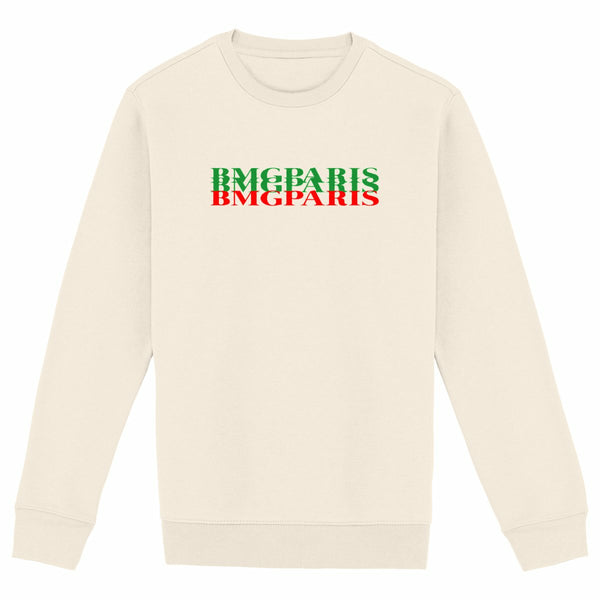 Sweat Homme bmgparis  vert & rouge - face_ivoire